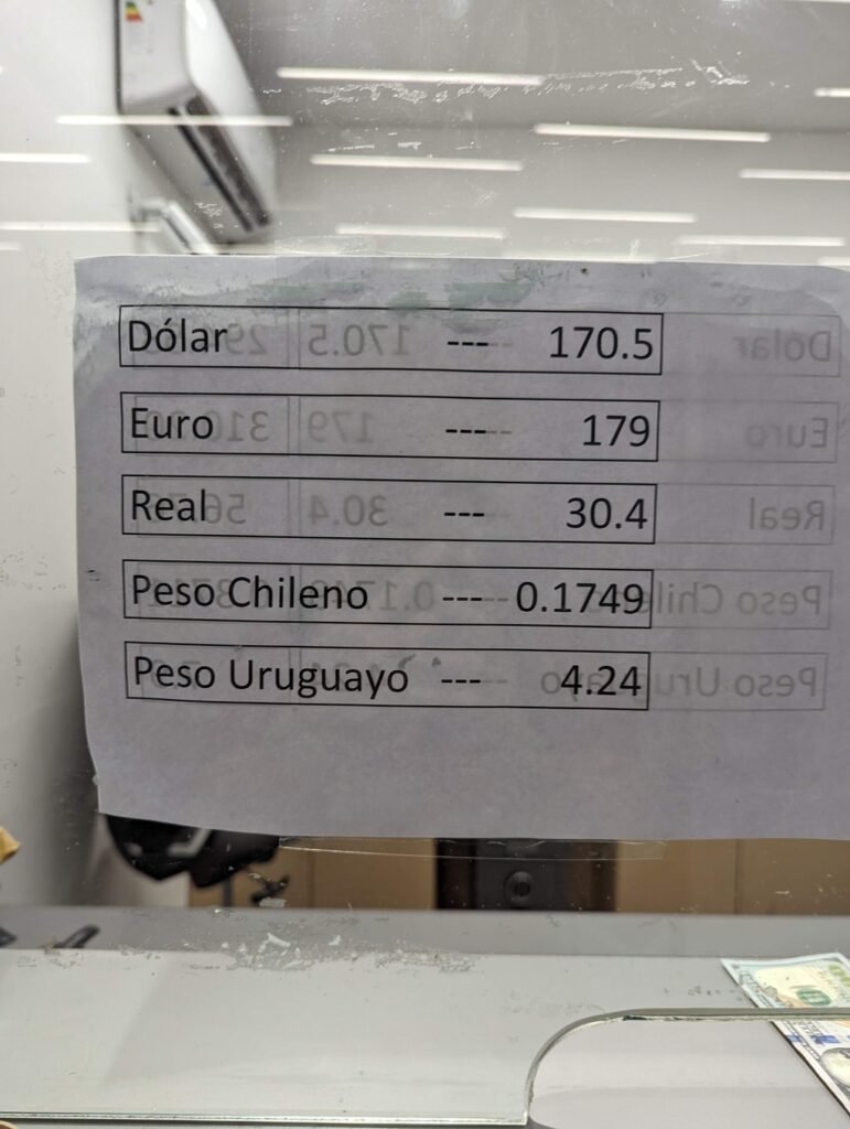 Argentine Pesos exchange rate with USD at airport