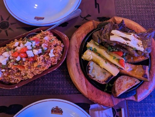 Brazil fried rice and meat dishes