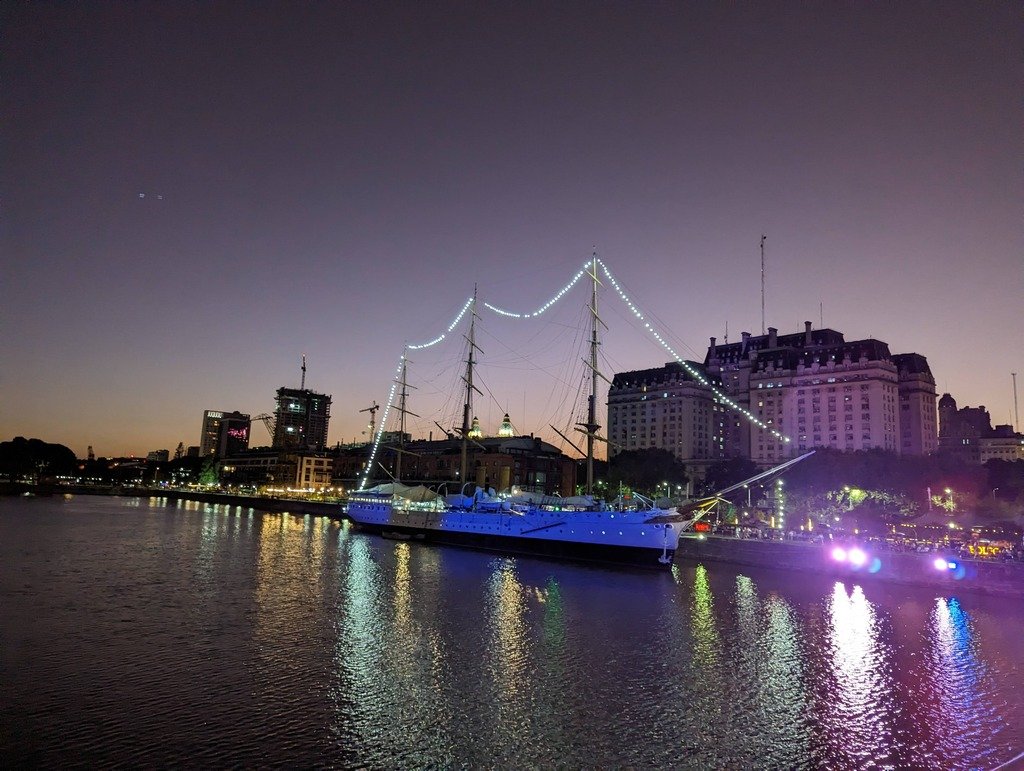 Puerto Madero, with the ship Fragata Sarmiento in background