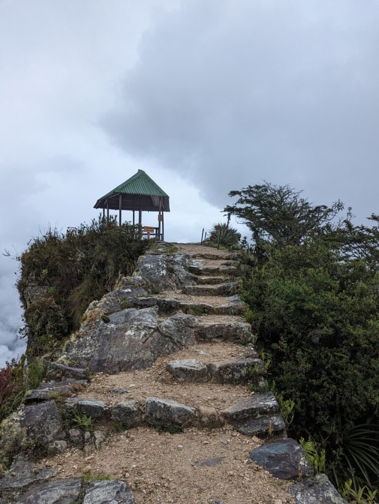 Stair case to the top of machu picchu mountain
